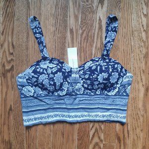 AEO blue bustier crop top